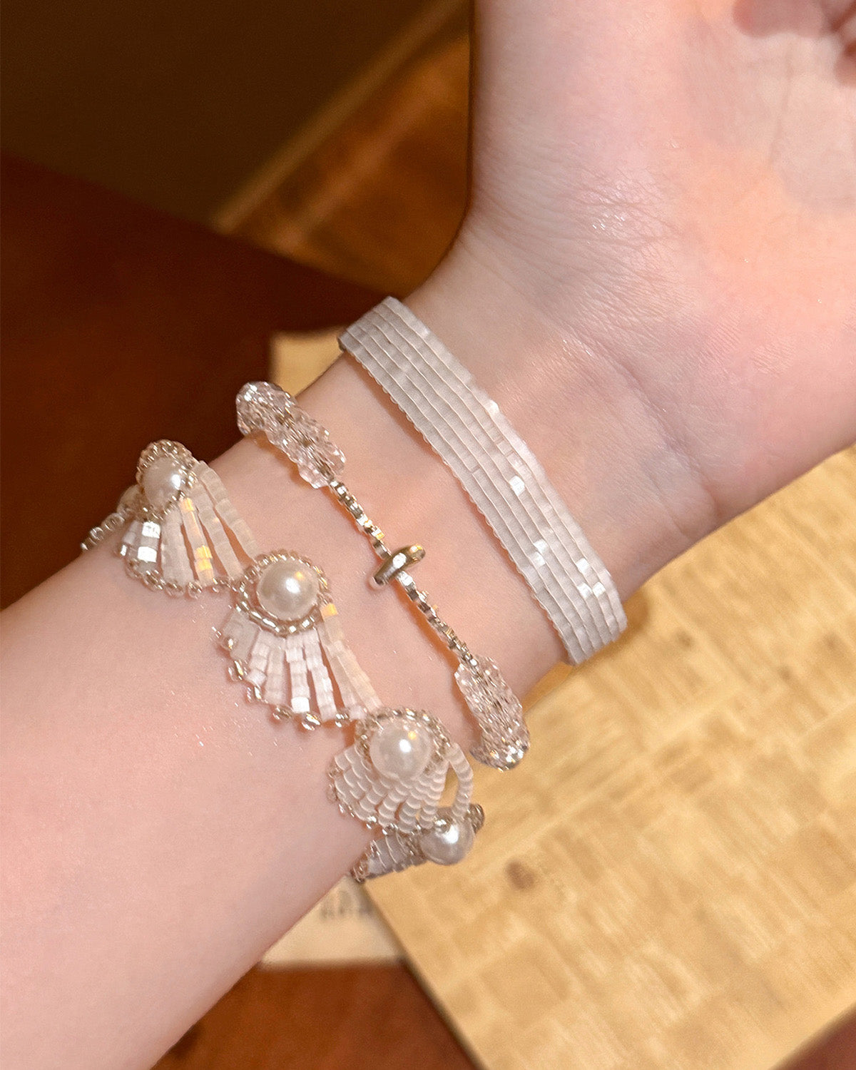 3-Piece Crystal Beaded Bracelet Set