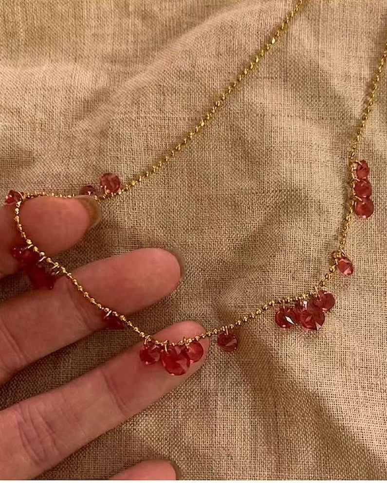 Handamde Shimmering Teardrop Stones – Elegant & Colorful Layering Piece
