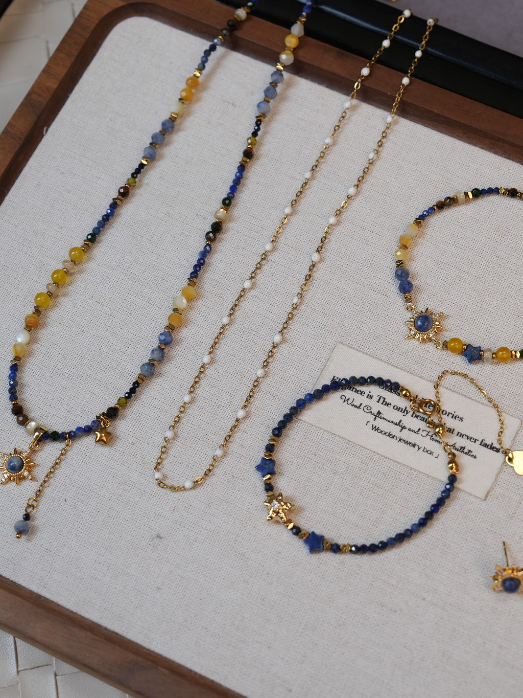 Handmade Natural Stone Jewelry Set – Necklace or Bracelet,ring star series