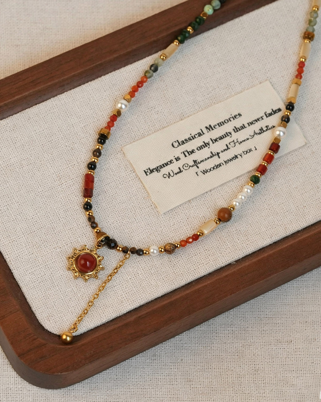 Handmade Natural Stone Jewelry Set – Necklace or Bracelet,ring sun series