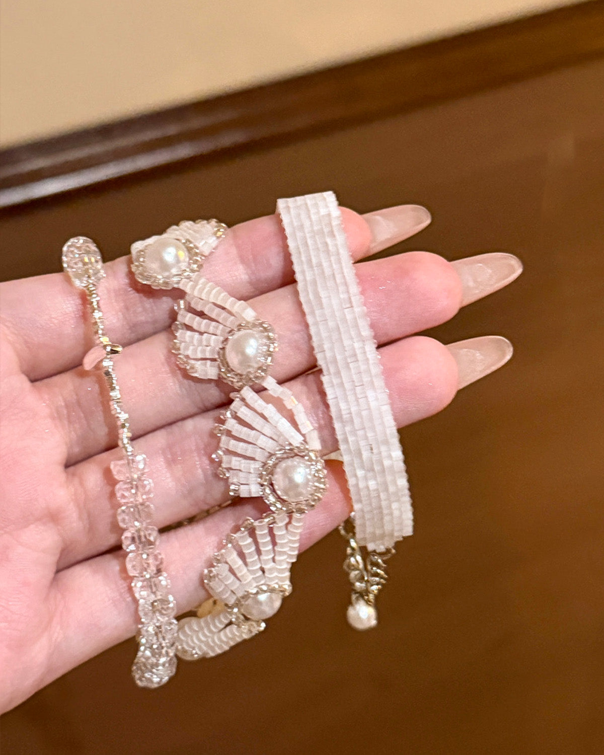 3-Piece Crystal Beaded Bracelet Set