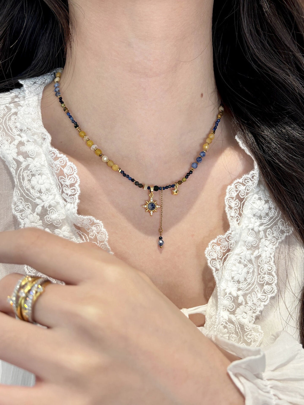 Handmade Natural Stone Jewelry Set – Necklace or Bracelet,ring star series
