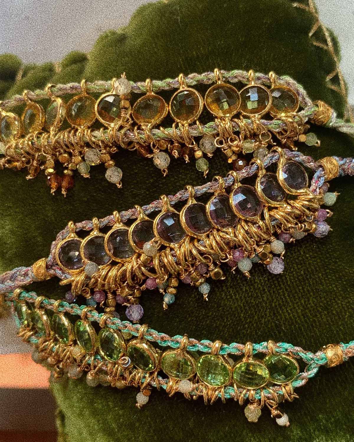 Colorful Crystal & Natural Stone Woven Bracelet