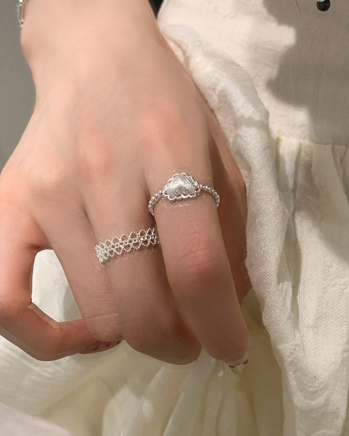 925 Sterling Silver Open Ring – Hollow & Heart Design