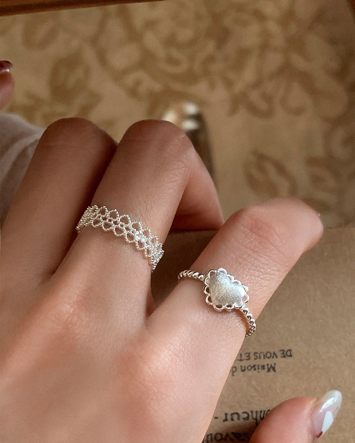 925 Sterling Silver Open Ring – Hollow & Heart Design