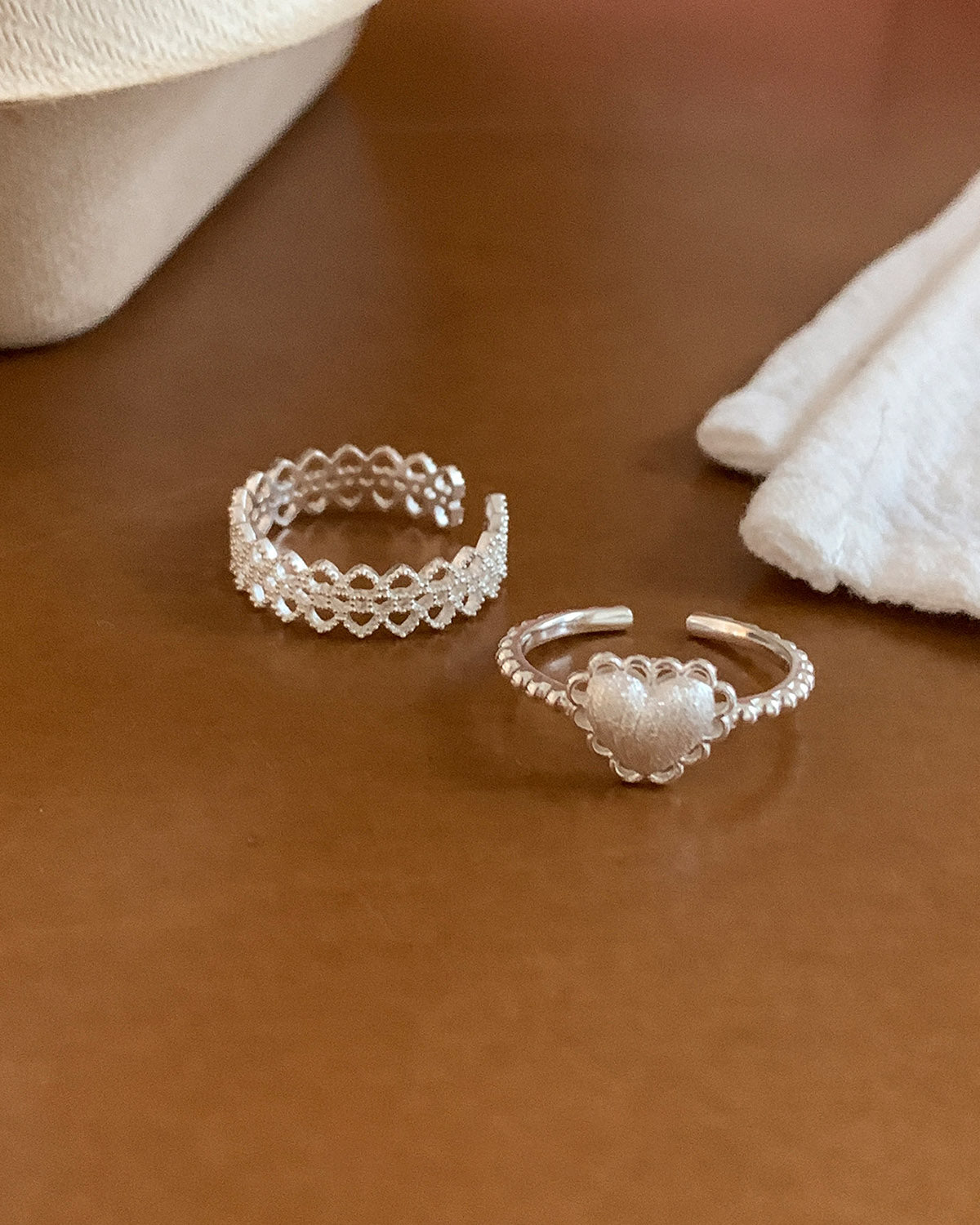 925 Sterling Silver Open Ring – Hollow & Heart Design