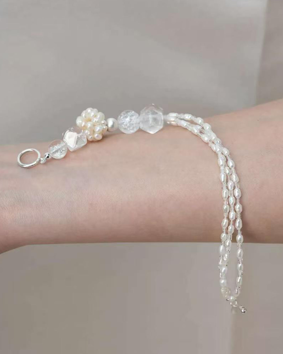 Layered Freshwater Pearl & Baroque Pearl Bracelet