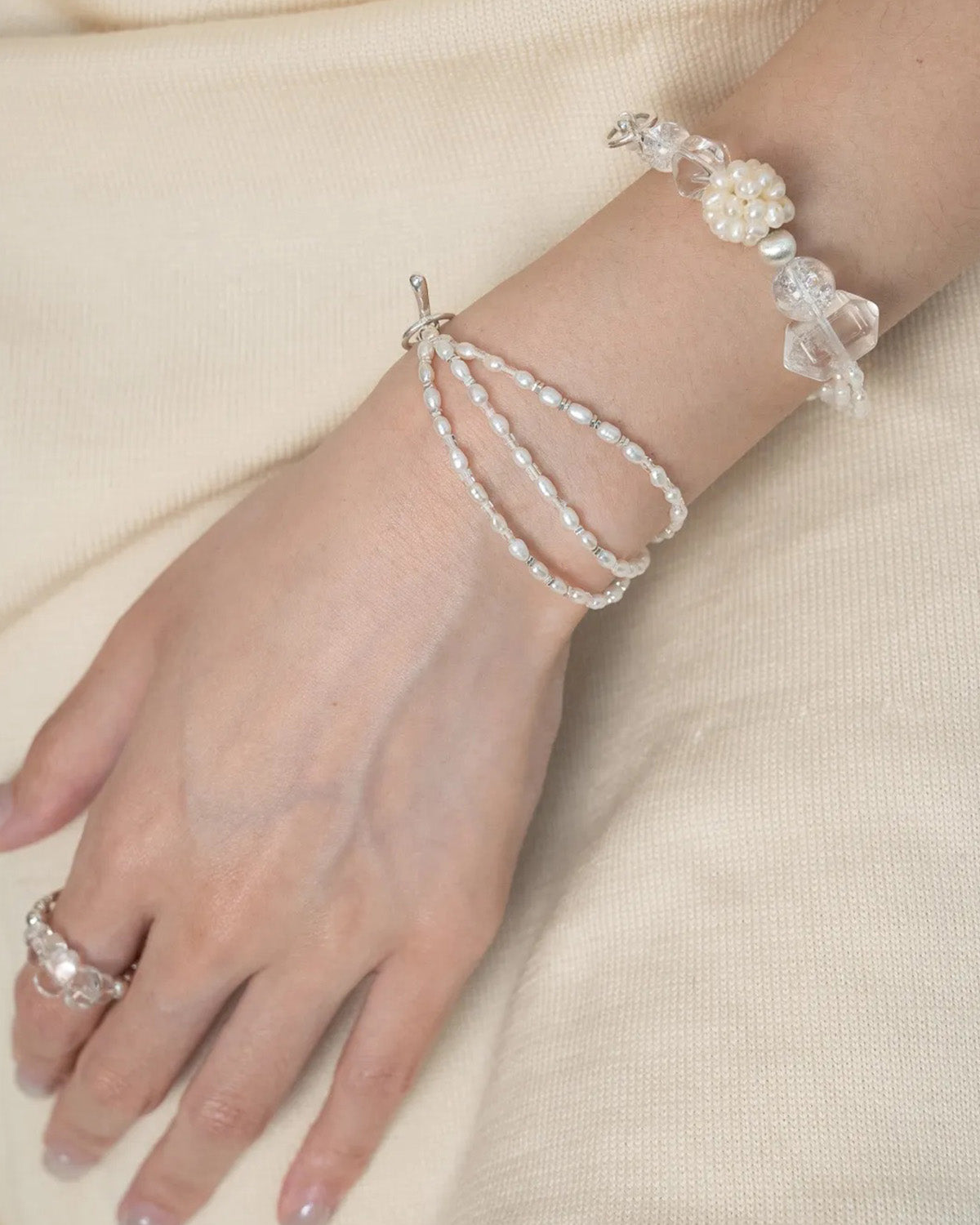 Layered Freshwater Pearl & Baroque Pearl Bracelet