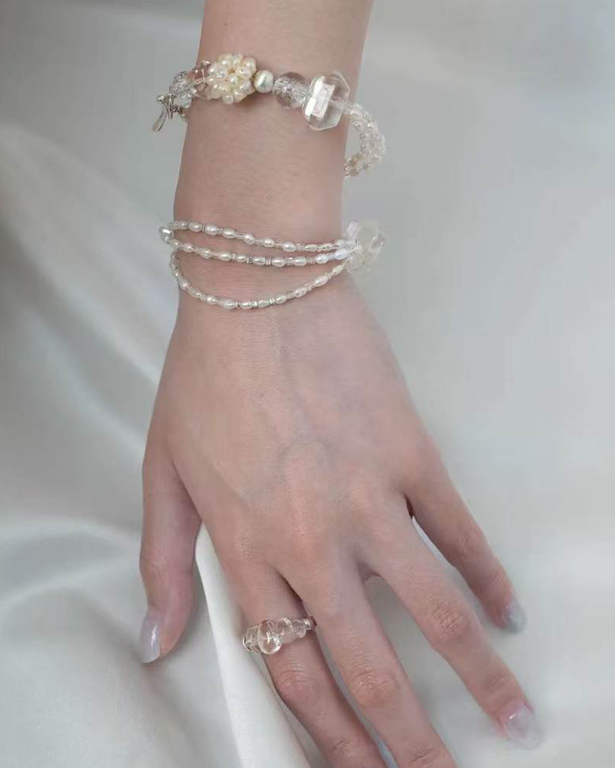 Layered Freshwater Pearl & Baroque Pearl Bracelet