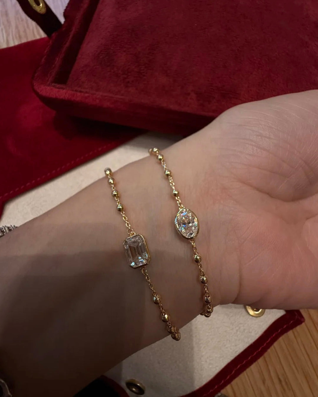18K Gold-Plated Silver Moissanite Bracelet